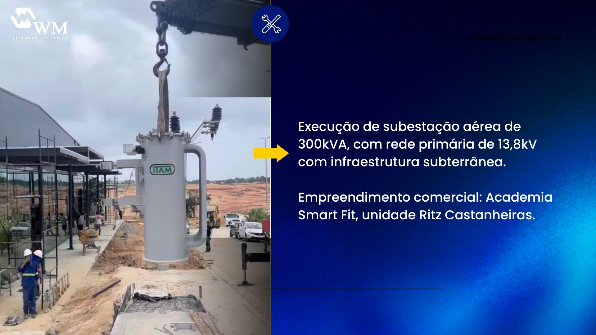 Subestação aérea abrigada de 13,8kv.