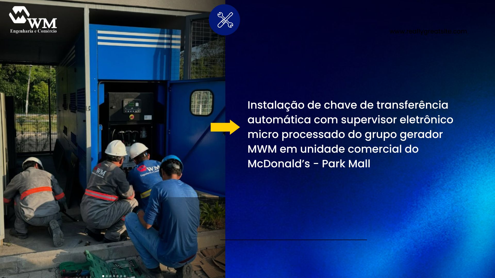 Instalação de chave de transferência.