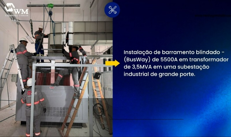 Instalação de barramento blindado
